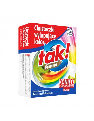 TAK! CHUSTECZKI DO PRANIA KOLOROW 20 SZT